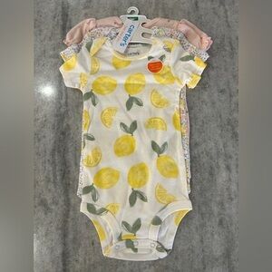 Carter's White One-Piece with Yellow Lemon Print
